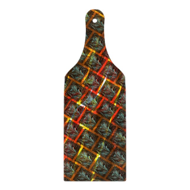 Graue "gerahmte Augen", Kratzer oder rotes Gitter. Schneidebrett (Vorderseite)