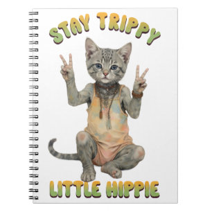 Graue getigerte Katze Boho Stay Trippy kleiner Hip Notizblock
