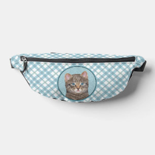 Graue getigerte Katzenporträtmalerei Süße originel Bauchtasche