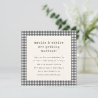 Graue Gingham Retro Schreibmaschine Hochzeitsfeier