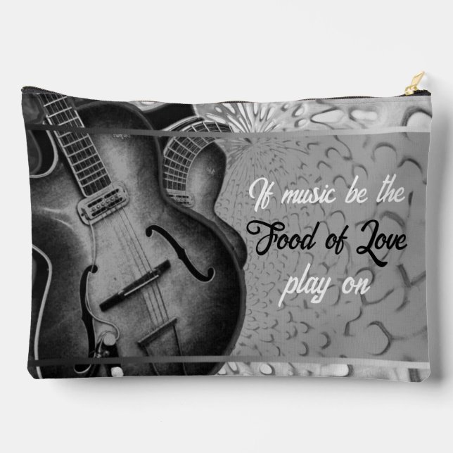 Graue Gitarre Personalisiertes Reisezubehör Ba Zubehörtasche (Rückseite)