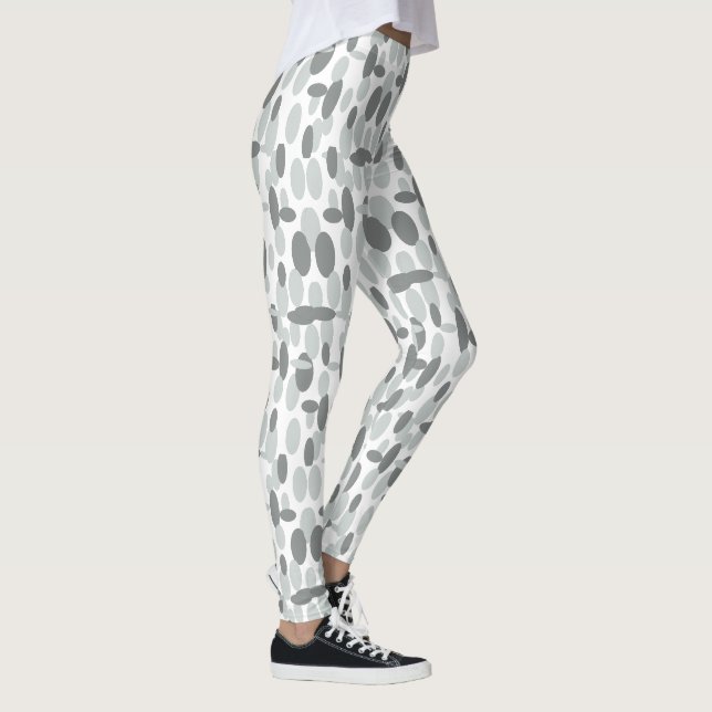 Graue glückliche Oval Spots Leggings (Rechts)