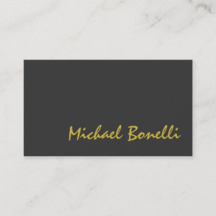 Graue Gold Color Handwriting Script Business Card Visitenkarte