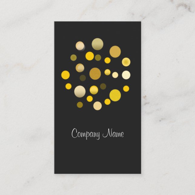 Graue Gold Dotted Modern Business Card Template Visitenkarte (Vorderseite)