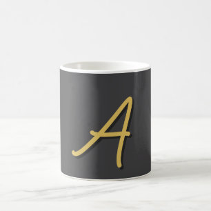 Graue Gold-Farb-Monogramm Professional Kaffeetasse