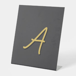 Graue Gold-Farbige Monogramm Professional Sockelschild