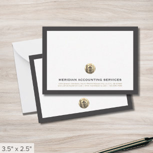 Graue Gold Siegel Berufliche Note Card Mitteilungskarte