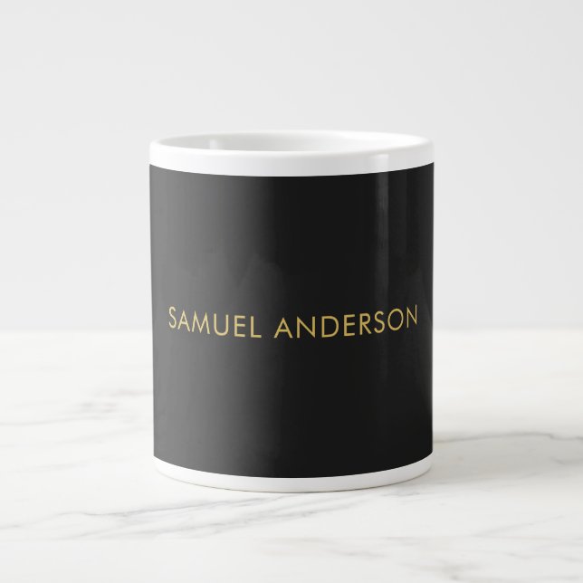 Graue goldene Farbe Beruflich Name hinzufügen Jumbo-Tasse (Vorderseite)