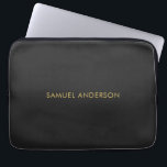 Graue goldene Farbe Beruflich Name hinzufügen Laptopschutzhülle<br><div class="desc">Diese Vorlage kann an alle beruflichen Beruf angepasst werden.</div>