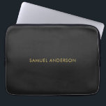 Graue goldene Farbe Beruflich Name hinzufügen Laptopschutzhülle<br><div class="desc">Diese Vorlage kann an alle beruflichen Beruf angepasst werden.</div>