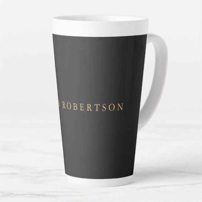 Graue goldene Farbe Beruflich Name hinzufügen Milchtasse (Rechte Ecke)