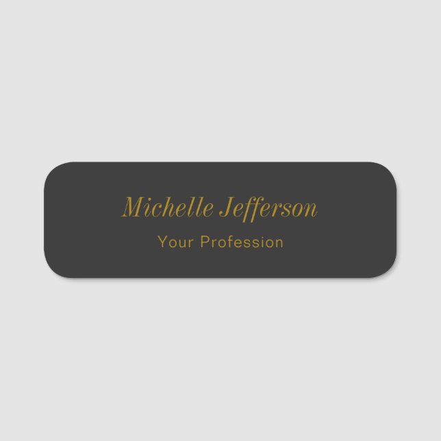 Graue Goldfarbe Beruflich Makeup Artist Namensschild (Vorderseite)