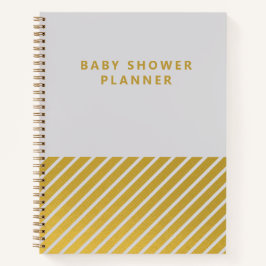 Graue Goldfolie Minimalistisch Baby Showplaner Notizbuch