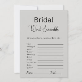 Graue Goose Bridal Word Scramble Game Einladung
