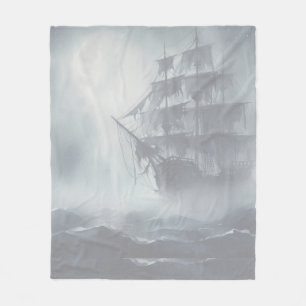 Graue, graue Nebel Piratenschifffahrt Ruhestand Fleecedecke