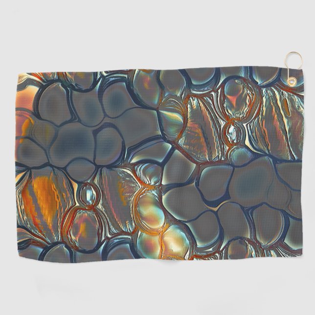 Graue Grauzellen mit Farbfarbe zum sanften Goldlic Golfhandtuch (Horizontal)