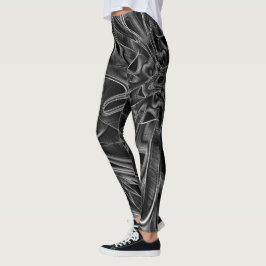 Graue Grooves, schwarzer Hintergrund Leggings