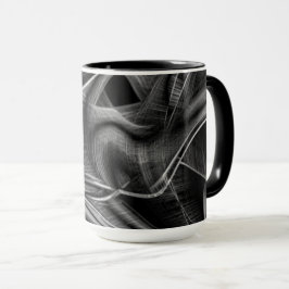 Graue Grooves, schwarzer Hintergrund Tasse