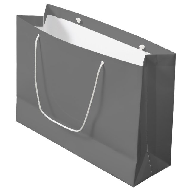 Graue große Geschenktasche Große Geschenktüte (Vorderseite Schrägansicht)
