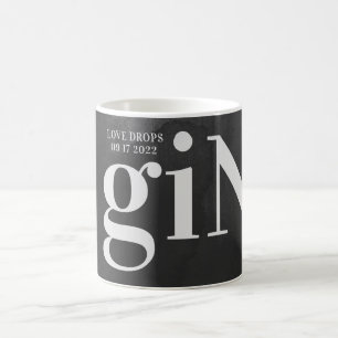 Graue große moderne fettgedruckte Monogramm-Kunst Kaffeetasse