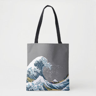 Graue große Welle weg von modernem Pop Kanagawa Tasche