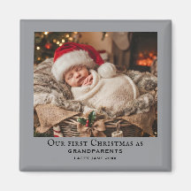 Graue Großeltern erstes Weihnachtsbaby-Foto