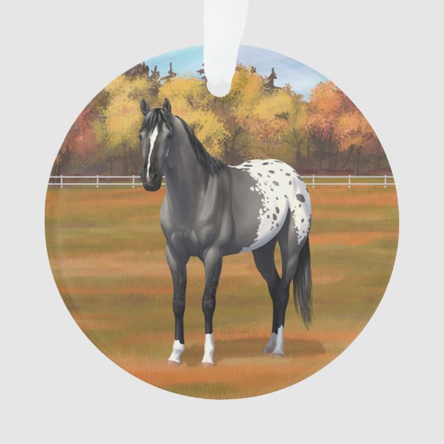 Graue Grulla Appaloosa Vierter Stallion Ornament (Vorderseite)