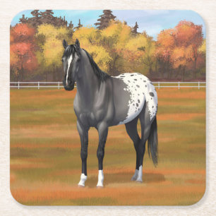 Graue Grulla Appaloosa Vierter Stallion Rechteckiger Pappuntersetzer
