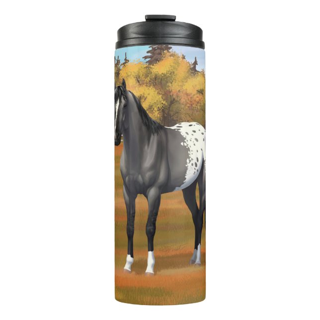 Graue Grulla Appaloosa Vierter Stallion Thermosbecher (Vorderseite)