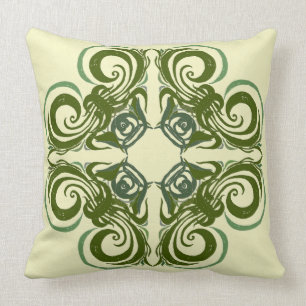 Graue grüne Retro Kissen