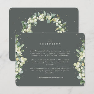 Graue grüne Snowberry+Eukalyptus EATYY Empfang Begleitkarte