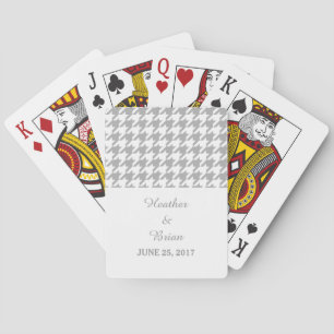 Graue Hahnentrittmuster Hochzeitskarten Spielkarten