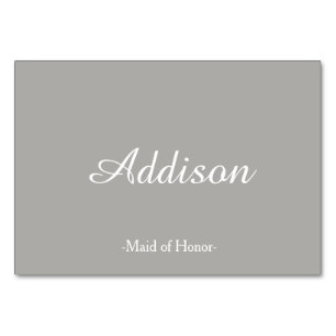 Graue Hochzeits-Platzkarten Tischnummer