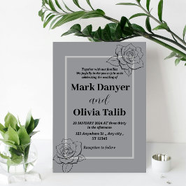 Graue Hochzeitseinladung | Elegantes und modernes  Einladung