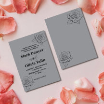 Graue Hochzeitseinladungen | Moderne Eleganz