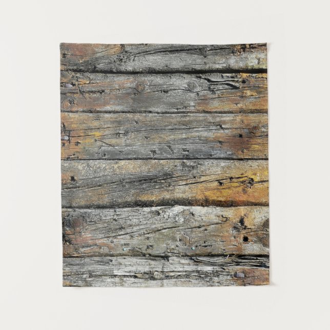 graue Holzoberfläche Wandteppich (Vorderseite)