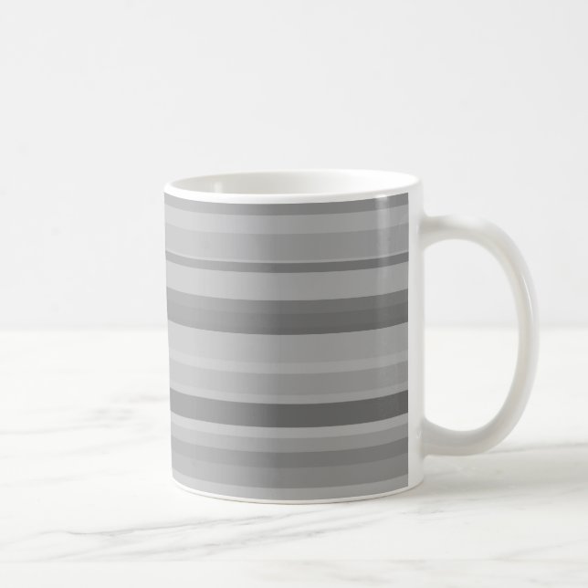 Graue horizontale Streifen Kaffeetasse (Rechts)