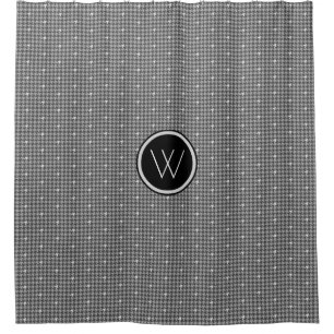 Graue Houndstooth-Duschvorhang mit silberner Akzen Duschvorhang