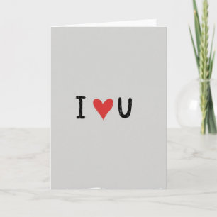 Graue Ich liebe Dich Karte
