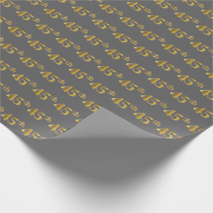 Graue, Imitate Gold 45. (fünfundvierzigste) Verans Geschenkpapier