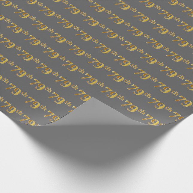 Graue, Imitate Gold 79. (79.-9.) Veranstaltung Geschenkpapier (Ecke)