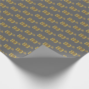 Graue, Imitate Gold 80. (Achtzigste) Veranstaltung Geschenkpapier