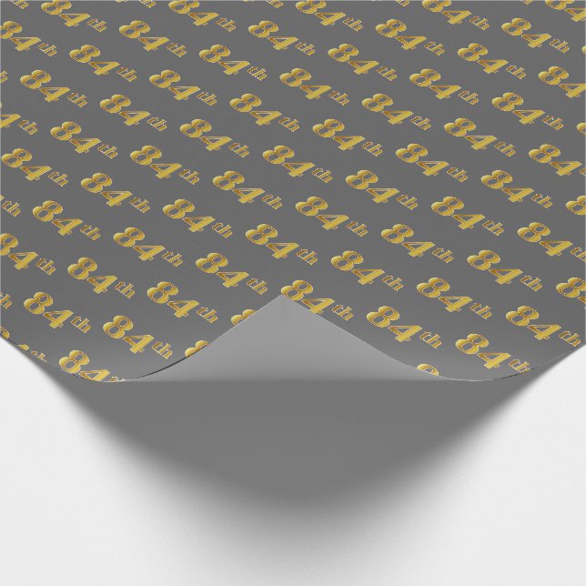 Graue, Imitate Gold 84. (Achtzigste) Veranstaltung Geschenkpapier (Ecke)