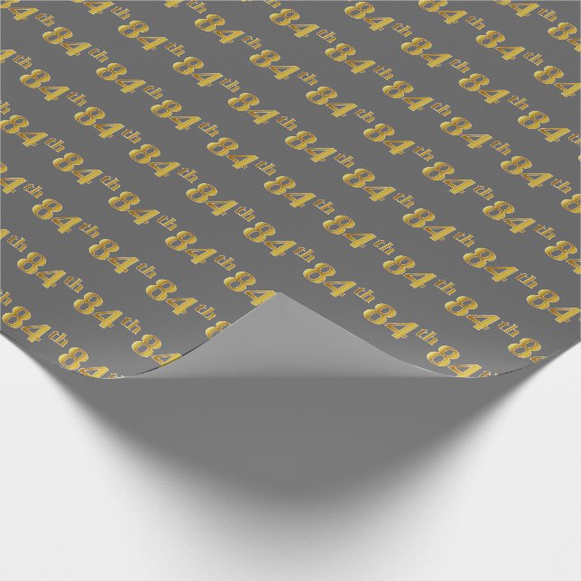 Graue, Imitate Gold 84. (Achtzigste) Veranstaltung Geschenkpapier (Ecke)