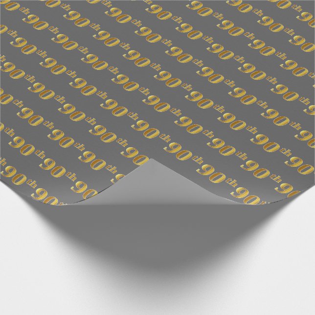 Graue, Imitate Gold 90. (Neunzigste) Veranstaltung Geschenkpapier (Ecke)