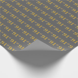 Graue, Imitate Gold 91. (Neunzigste) Veranstaltung Geschenkpapier