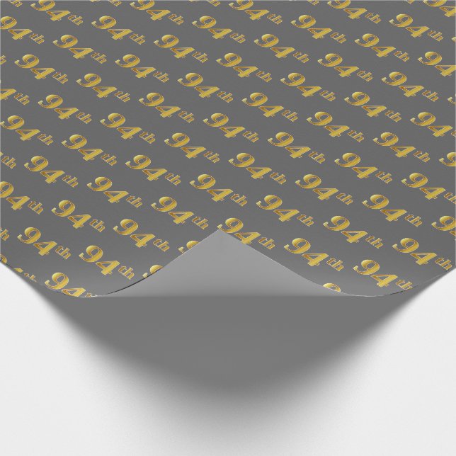 Graue, Imitate Gold 94. (vierundneunzig) Veranstal Geschenkpapier (Ecke)