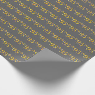 Graue, Imitate Gold 95. (fünfundneunzigste) Verans Geschenkpapier