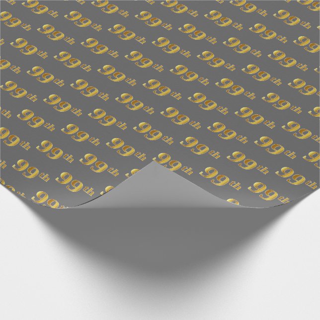 Graue, Imitate Gold 99. (neunundneunzig) Veranstal Geschenkpapier (Ecke)