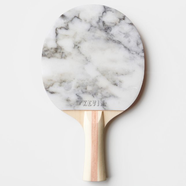 Graue Imitate Marbour Print Monogram Tischtennis Schläger (Vorderseite)